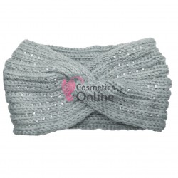 Bentita pentru cap din lana BP037DD Gri cu strasuri